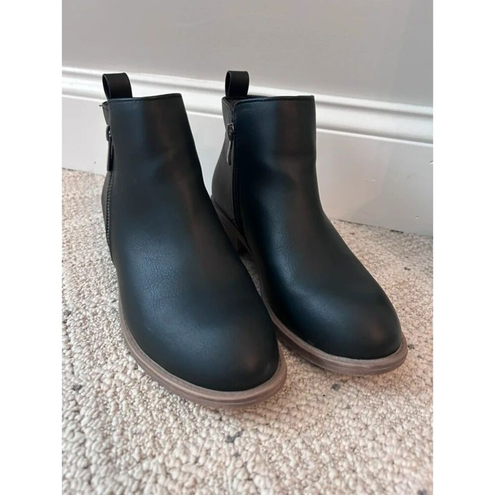 Jeossy Women's Low Block Heel Double Zip Ankle Booties Size 6.5